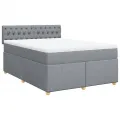 cadre de lit avec matelas Gris clair 160x200cm Tissu