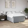 cadre de lit avec matelas Gris clair 160x200cm Tissu