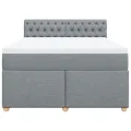 cadre de lit avec matelas Gris clair 160x200cm Tissu