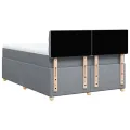 cadre de lit avec matelas Gris clair 160x200cm Tissu