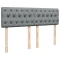 cadre de lit avec matelas Gris clair 160x200cm Tissu