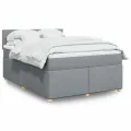 cadre de lit avec matelas Gris clair 160x200cm Tissu