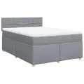cadre de lit avec matelas Gris clair 160x200cm Tissu