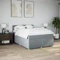 cadre de lit avec matelas Gris clair 160x200cm Tissu