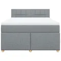cadre de lit avec matelas Gris clair 160x200cm Tissu