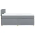 cadre de lit avec matelas Gris clair 160x200cm Tissu