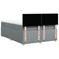 cadre de lit avec matelas Gris clair 160x200cm Tissu