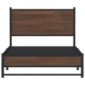 Cadre de lit en métal sans matelas chêne marron 100x190 cm