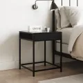 Table de chevet avec LED infini noir 40x40x51 cm