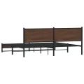 Cadre de lit en métal sans matelas chêne marron 200x200 cm