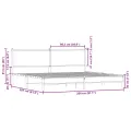 Cadre de lit en métal sans matelas chêne marron 200x200 cm