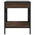 Table de chevet avec LED infini chêne marron 40x40x49 cm
