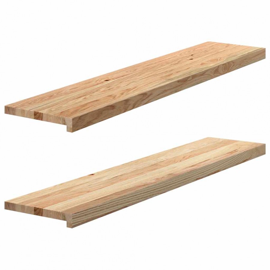 Appuis de fenêtre 2 pcs non traité 120x25x2cm bois chêne massif