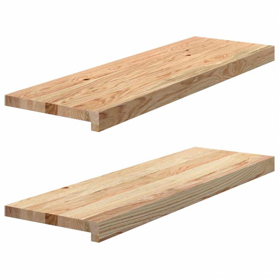 Appuis de fenêtre 2 pcs non traité 80x30x2 cm bois chêne massif