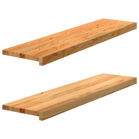 Appuis de fenêtre 2 pcs marron clair bois de chêne massif