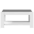 Table basse avec LED blanc 93x53x45 cm bois d'ingénierie