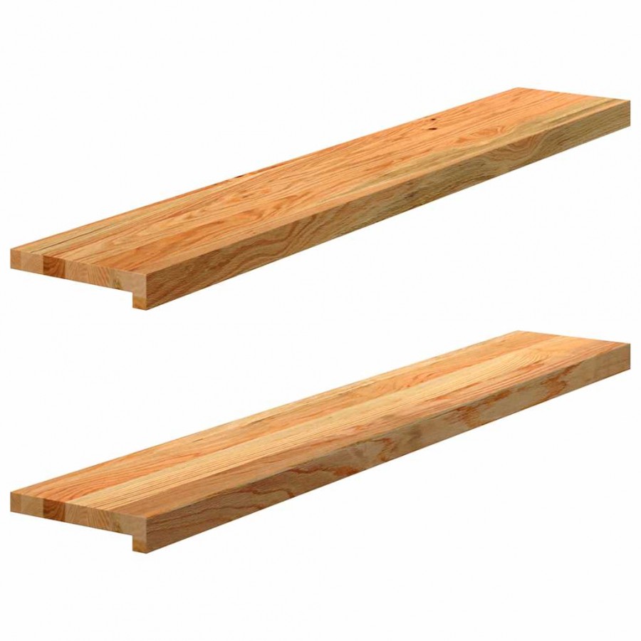 Appuis de fenêtre 2 pcs marron clair bois de chêne massif