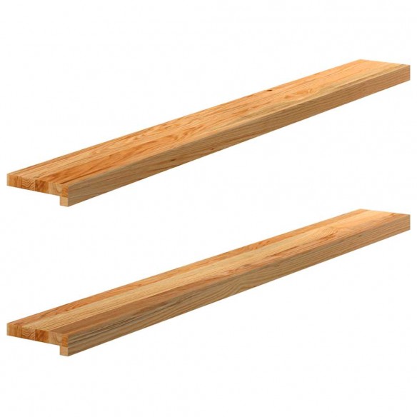 Appuis de fenêtre 2 pcs marron clair bois de chêne massif