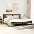 Cadre de lit en métal sans matelas chêne marron 183x213 cm