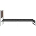 Cadre de lit en métal sans matelas chêne marron 183x213 cm