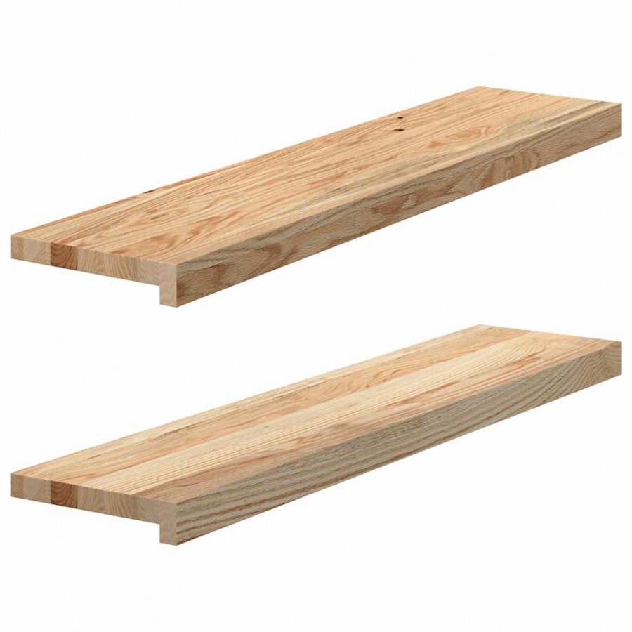 Appuis de fenêtre 2 pcs non traité 90x20x2 cm bois chêne massif