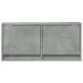 Meuble TV mural avec lumières LED gris béton 80x31x35 cm
