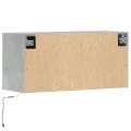 Meuble TV mural avec lumières LED gris béton 80x31x35 cm