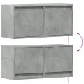Meuble TV mural avec lumières LED gris béton 80x31x35 cm