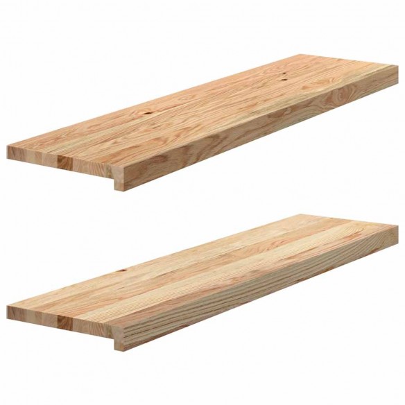 Appuis de fenêtre 2 pcs non traité 100x25x2cm bois chêne massif