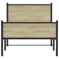 Cadre de lit en métal sans matelas chêne sonoma 100x200 cm