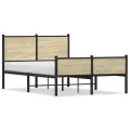 Cadre de lit en métal sans matelas chêne sonoma 120x190 cm