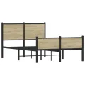 Cadre de lit en métal sans matelas chêne sonoma 120x190 cm