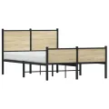 Cadre de lit en métal sans matelas chêne sonoma 120x190 cm