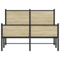 Cadre de lit en métal sans matelas chêne sonoma 120x190 cm