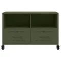 Meuble TV vert olive 68x39x43,5 cm acier