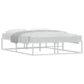 Cadre de lit sans matelas blanc 140x200 cm métal