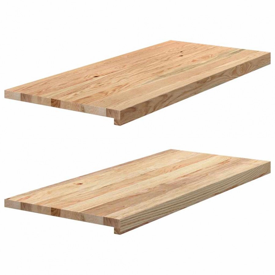 Appuis de fenêtre 2 pcs non traité 90x40x2 cm bois chêne massif