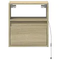 Meubles TV muraux lumières LED 2 pcs chêne sonoma 41x31x45 cm