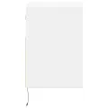 Tables de chevet murales avec lumières LED 2 pcs blanc