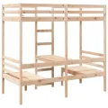 Lit mezzanine avec bureau et chaises 80x200 cm pin massif