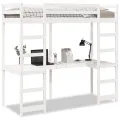 Cadre de lit superposé sans matelas blanc 75x190 cm pin massif