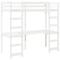 Cadre de lit superposé sans matelas blanc 75x190 cm pin massif