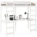 Cadre de lit superposé sans matelas blanc 75x190 cm pin massif