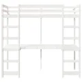 Cadre de lit superposé sans matelas blanc 75x190 cm pin massif