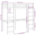 Cadre de lit superposé sans matelas blanc 75x190 cm pin massif