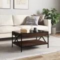 Table basse avec LED infini chêne marron 70x50x38 cm