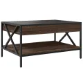 Table basse avec LED infini chêne marron 70x50x38 cm