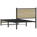 Cadre de lit en métal sans matelas chêne sonoma 90x190 cm