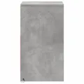 Armoire de chevet et lumières LED gris béton bois d'ingénierie