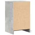 Armoire de chevet et lumières LED gris béton bois d'ingénierie